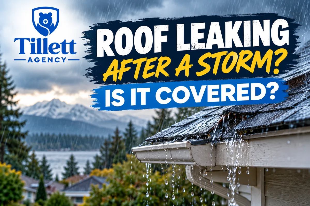 Does homeowners insurance cover a leaking roof after a Washington storm - The Tillett Agency