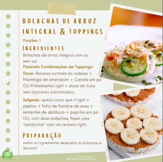 Bolachas de Arroz Integral & Toppings