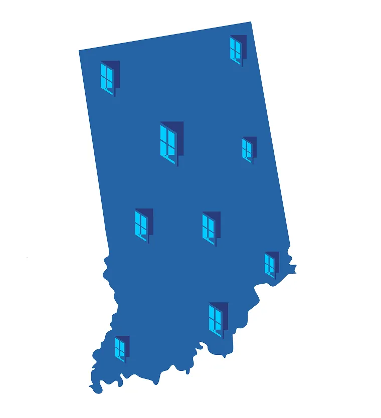Westminster Window Pros service area map showing 90-mile radius coverage across Orange, LA, Riverside and San Bernardino Counties