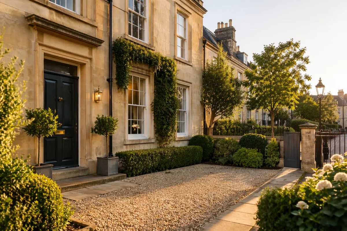Well maintained Bath stone property exterior showing high standard home care and maintenance