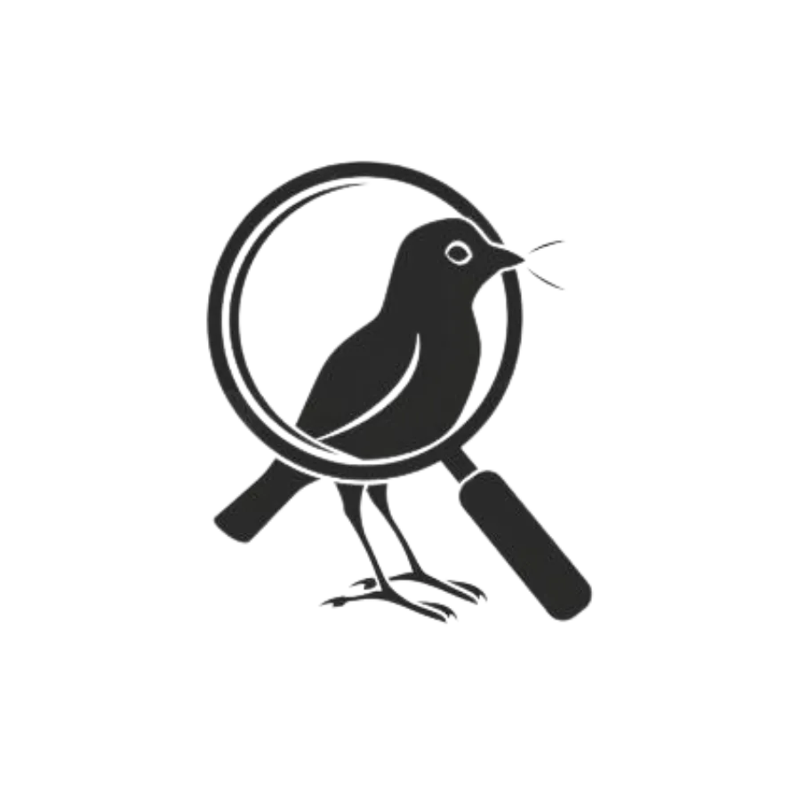 bird underneath a magnifier