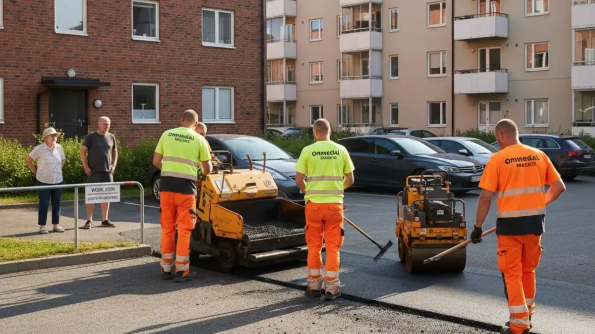 Asfaltering av parkeringsplass for borettslag i Lillestrøm
