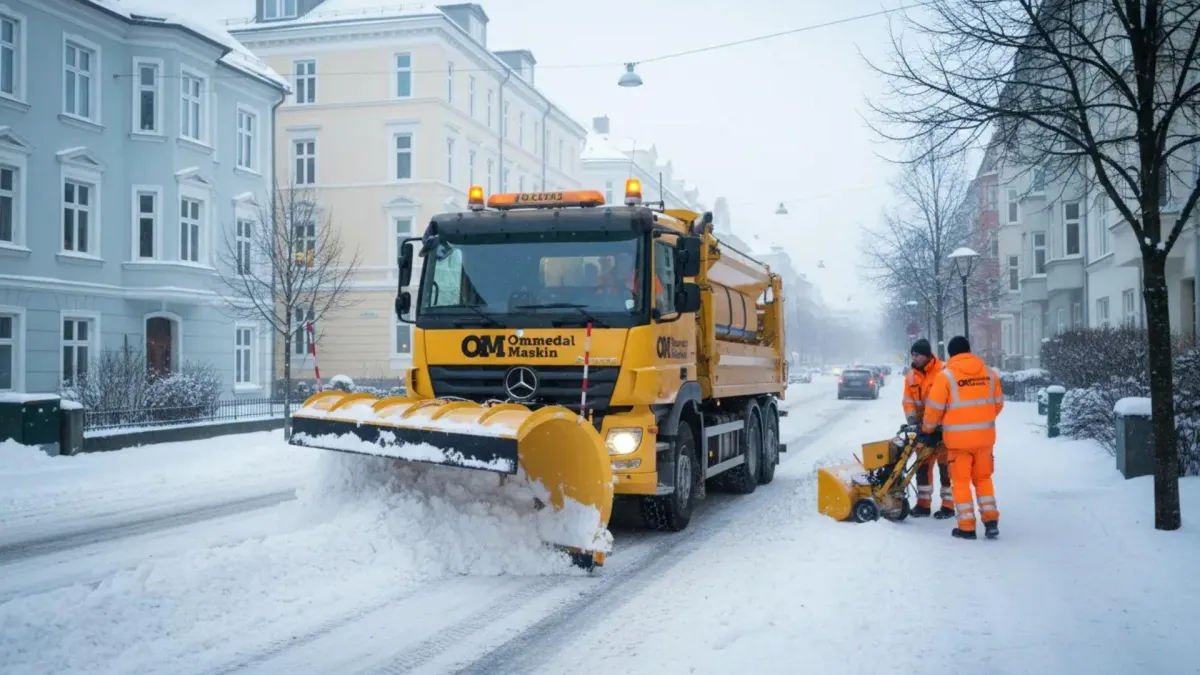 Snøbrøyting med brøytebil for borettslag i Oslo