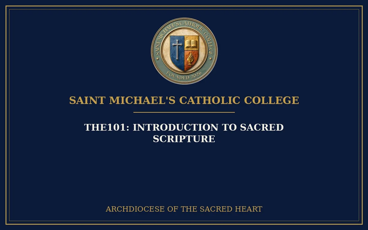 THE101 Introduction to Sacred Scripture course poster