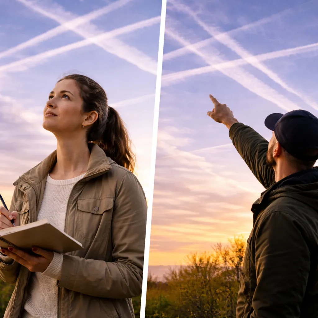 Citizen documenting sky observations with journal during environmental monitoring