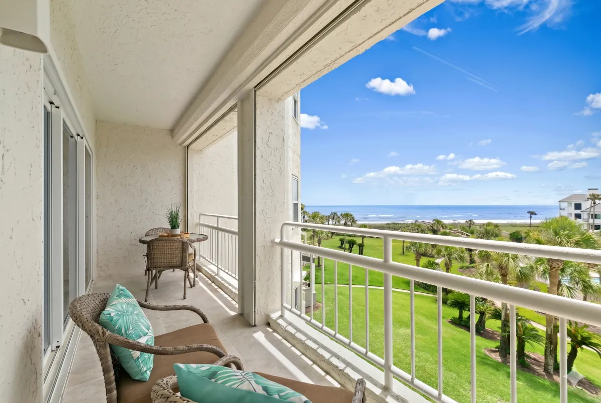 Oceanfront view from the balcony of 948 Spinnakers Reach Drive in Ponte Vedra Beach.