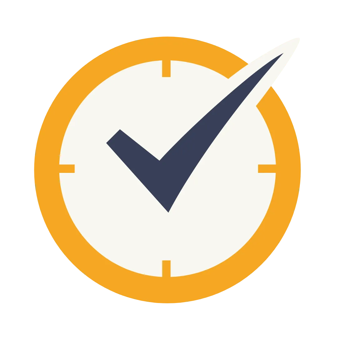 Clock with check mark SVG Image