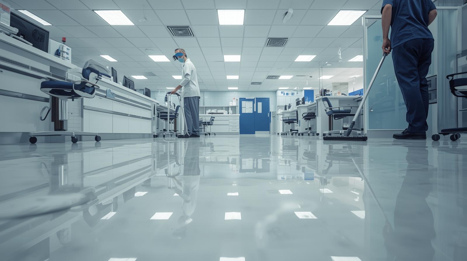 a woman wearing a face mask washes her hands in a sink
