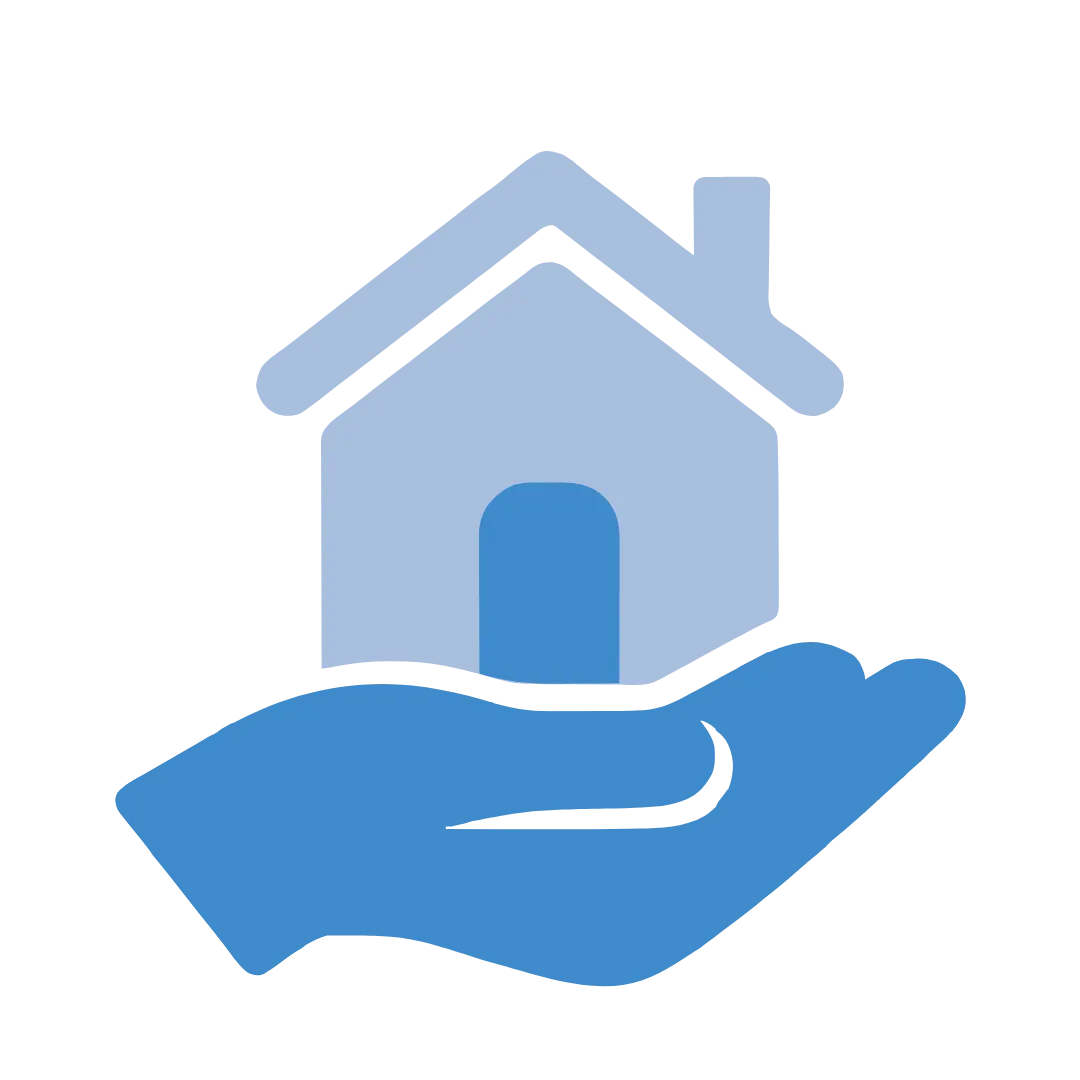Mortgages icon showing a house in hand symbolising trusted home loan advice