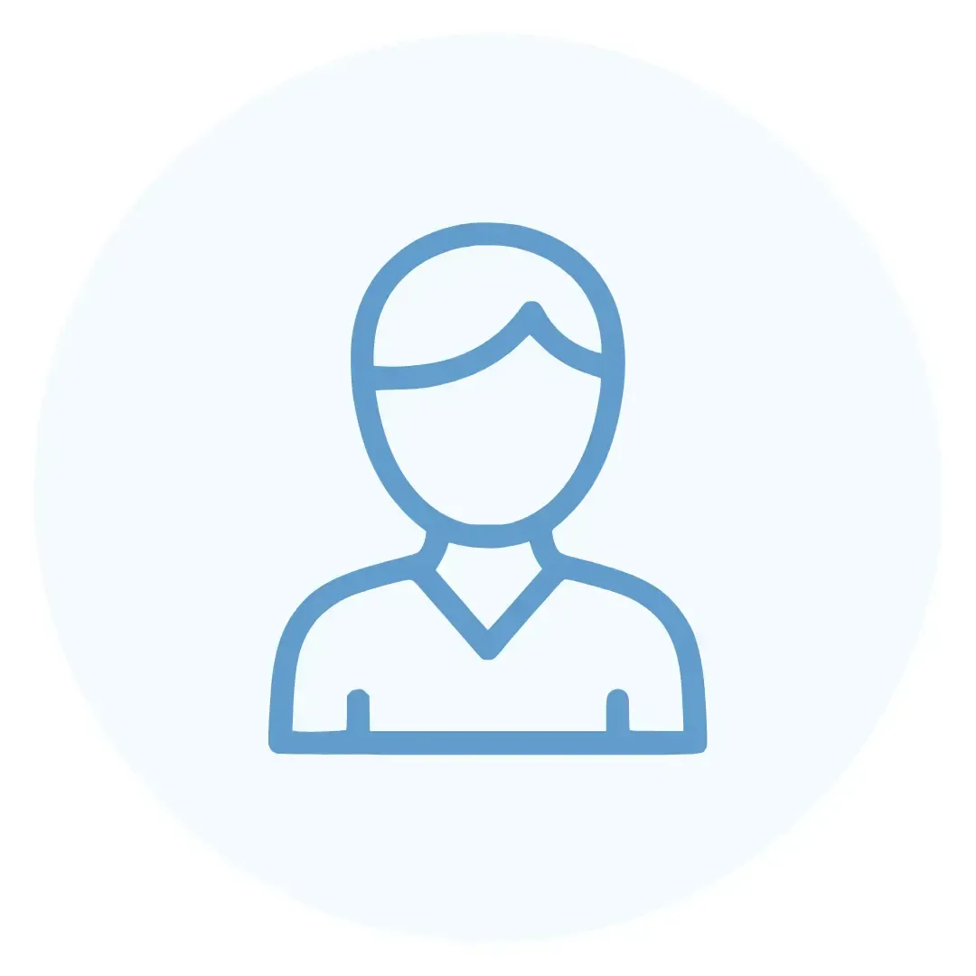 User profile icon for loan applicant age verification