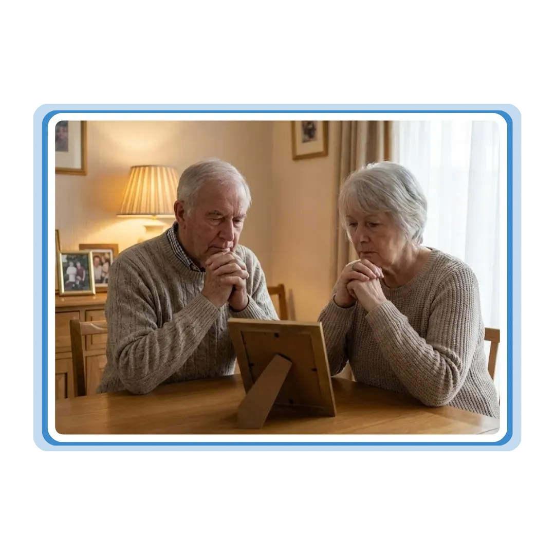 Senior couple considering how equity release may affect the inheritance they leave to family