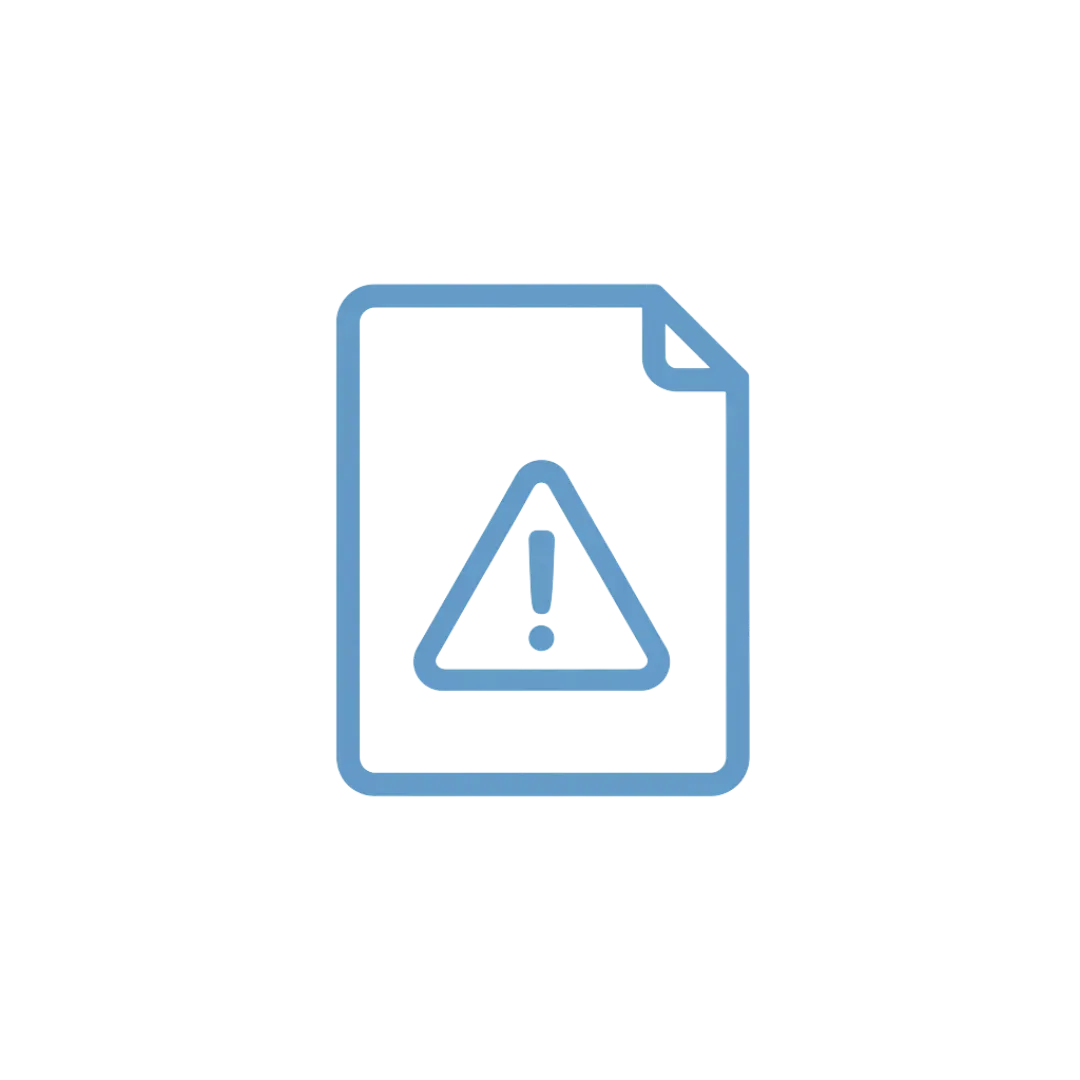 Document with warning symbol representing potential charges if you choose to pay off your lifetime mortgage early