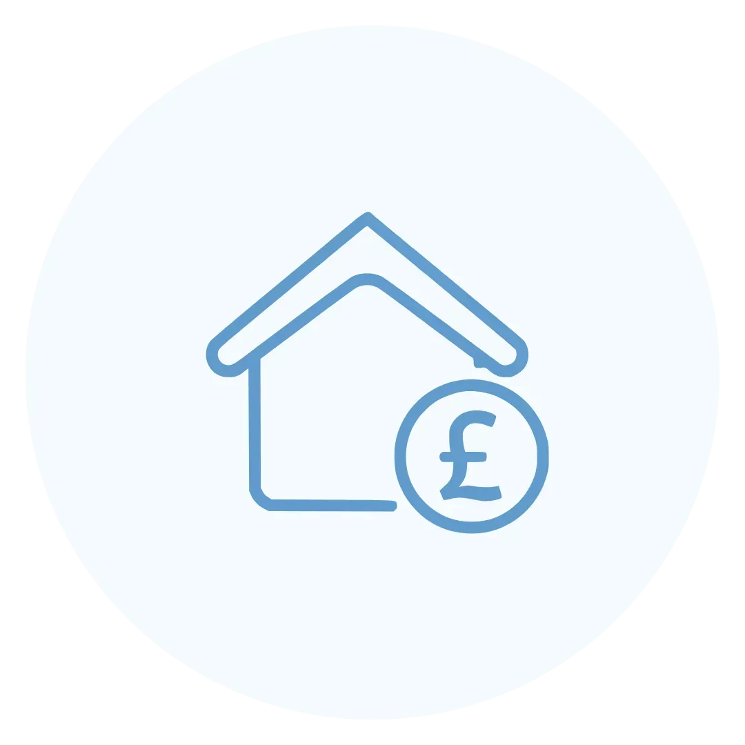 House icon for property valuation to determine current market value