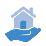 Mortgages icon showing a house in hand symbolising trusted home loan advice