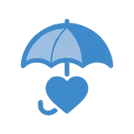 Insurance and protection icon with umbrella symbolising financial cover and security