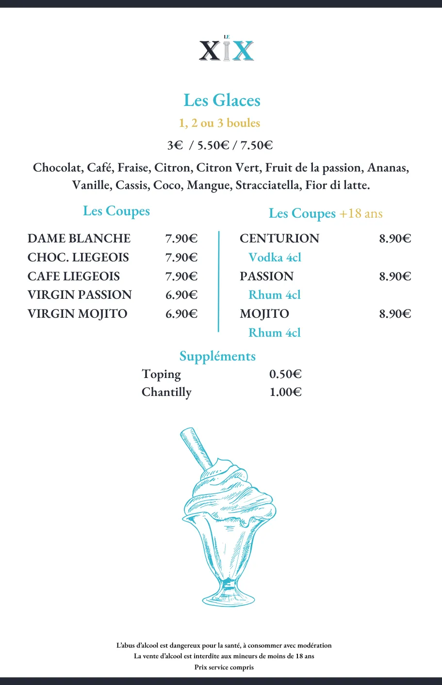 Glaces brasserie le xix à orange