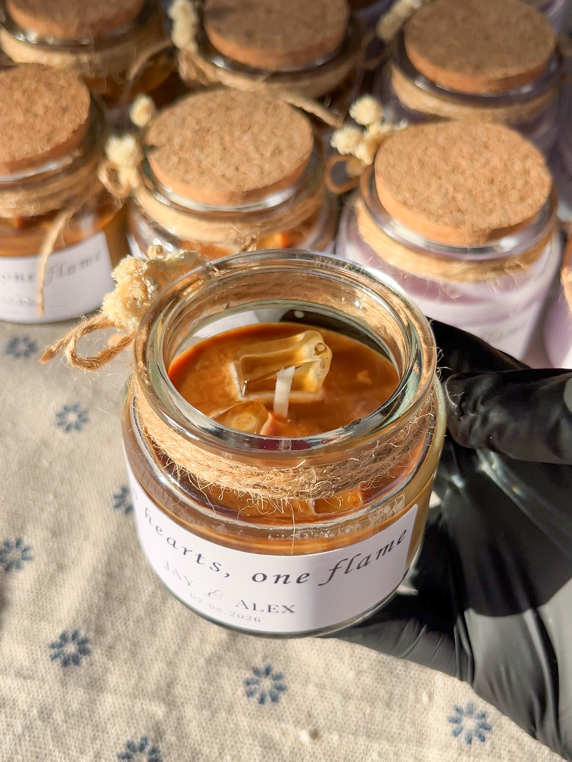 Minimalist candle set evoking clean linen and fresh air.