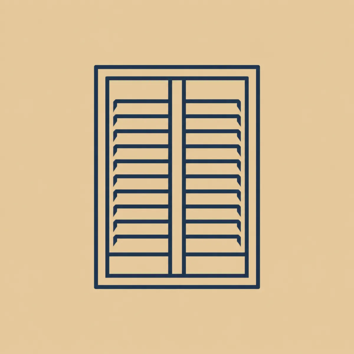 Interior plantation shutter panel icon