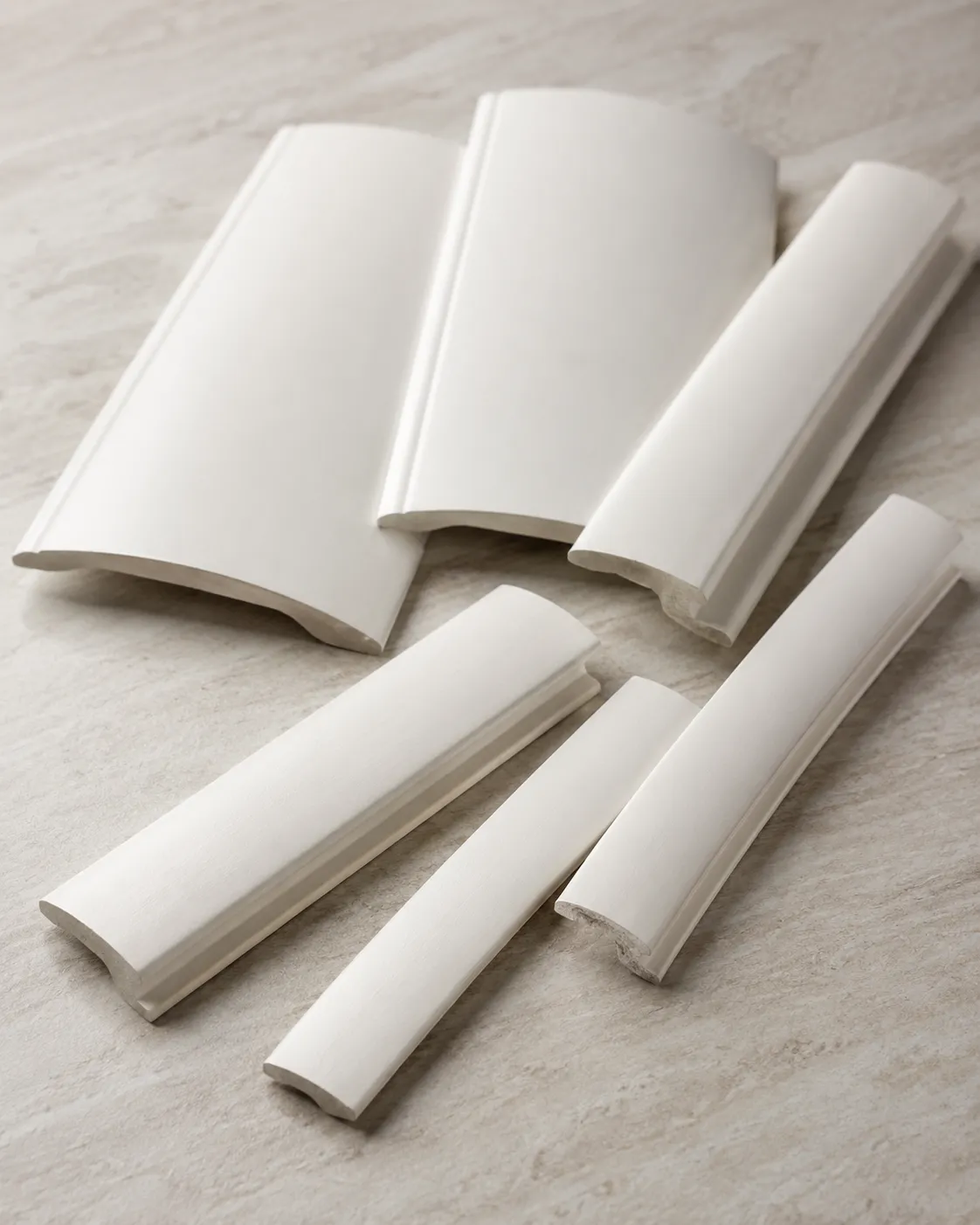 White interior shutter sample pieces showing color finish and material options