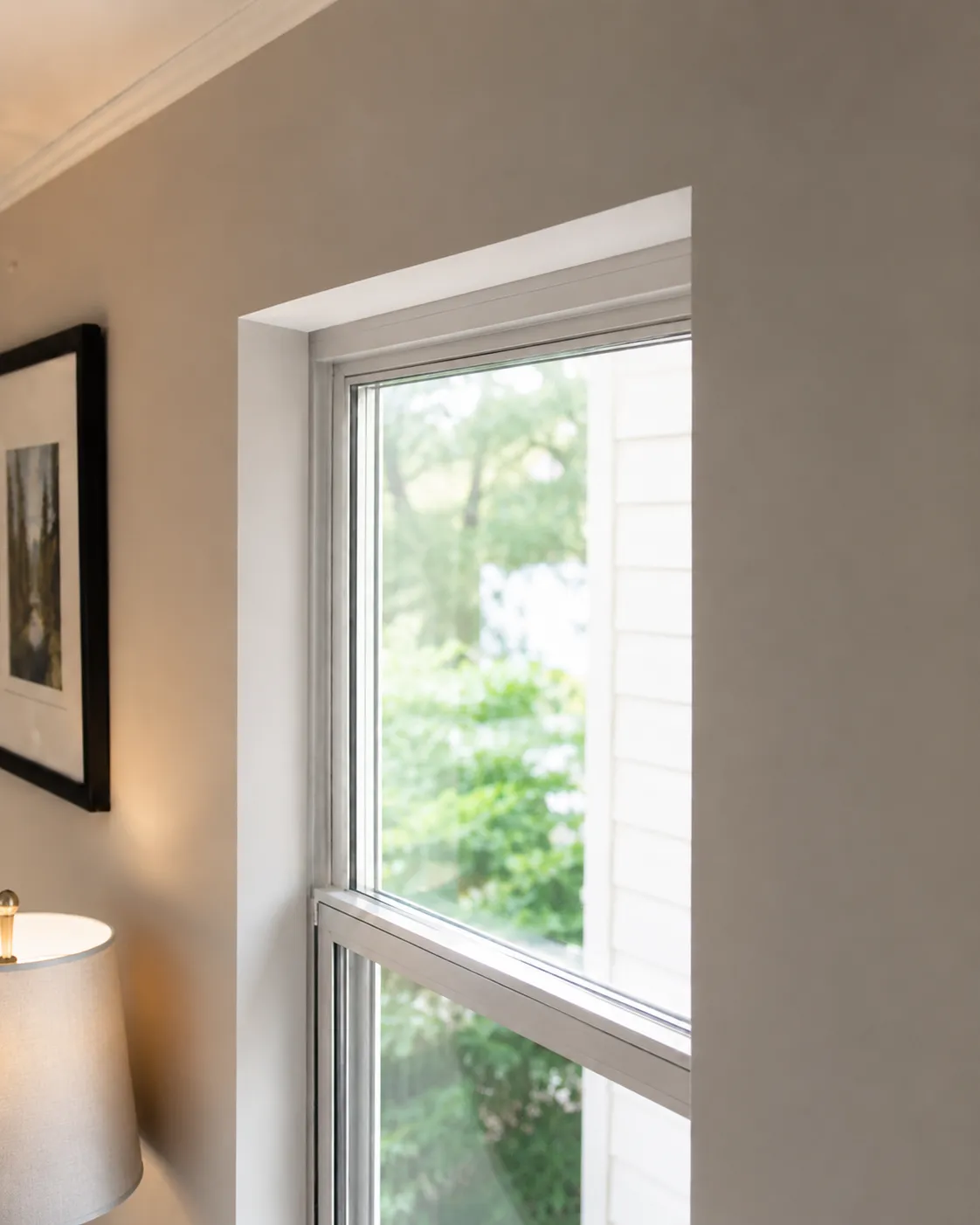 Outside mount window frame option for custom interior shutters