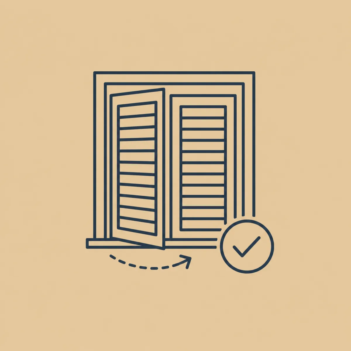 Check the fit and operation of installed interior shutters