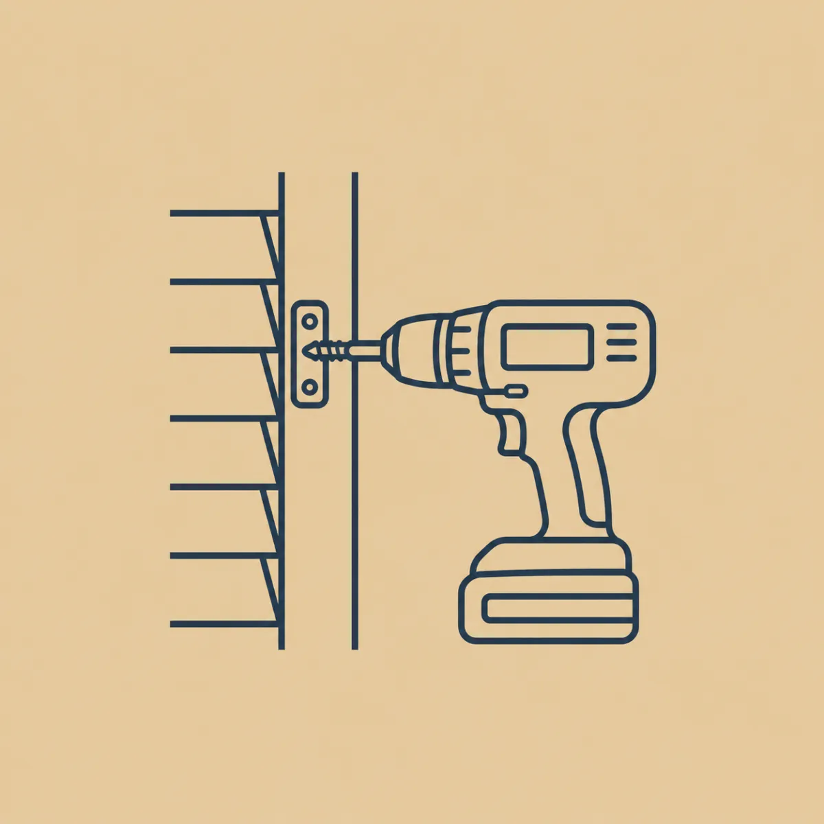 Secure interior shutter hardware with a drill