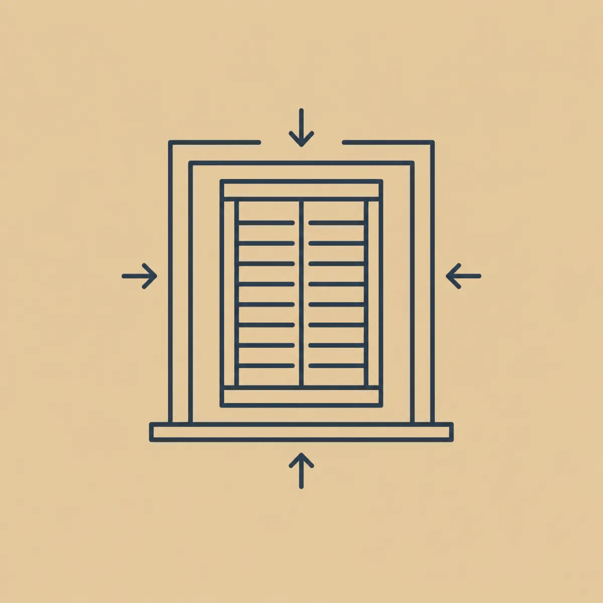 Position custom interior shutter inside the window opening