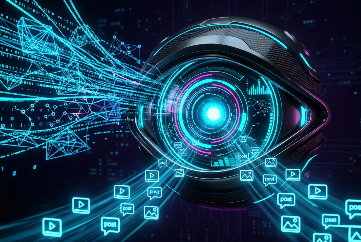 Symbole d’œil représentant une visibilité accrue grâce aux stratégies sur les réseaux sociaux