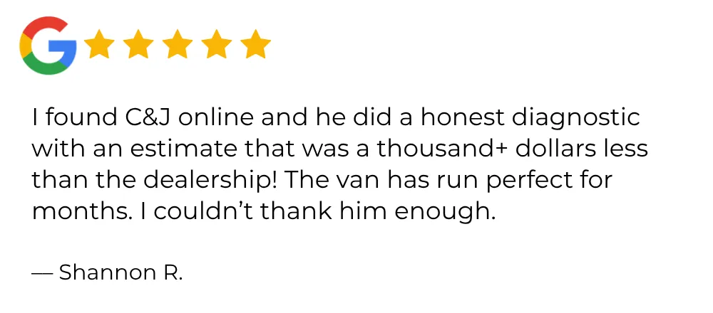 C&J auto repair review - Osseo MN - diagostic