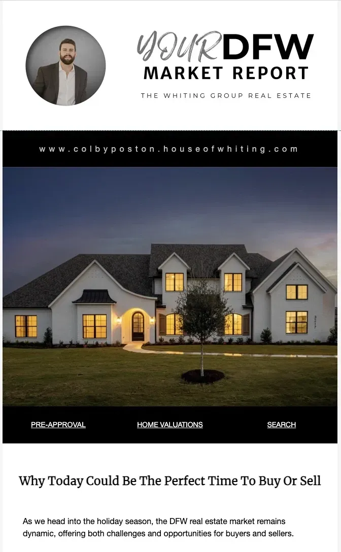 Luxury real estate email campaign with high-quality property images, engaging copy, and a responsive design layout