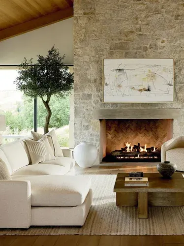 Living room with fireplace for the room planner