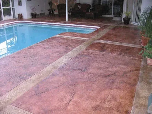 pool deck  concrete resurfaced