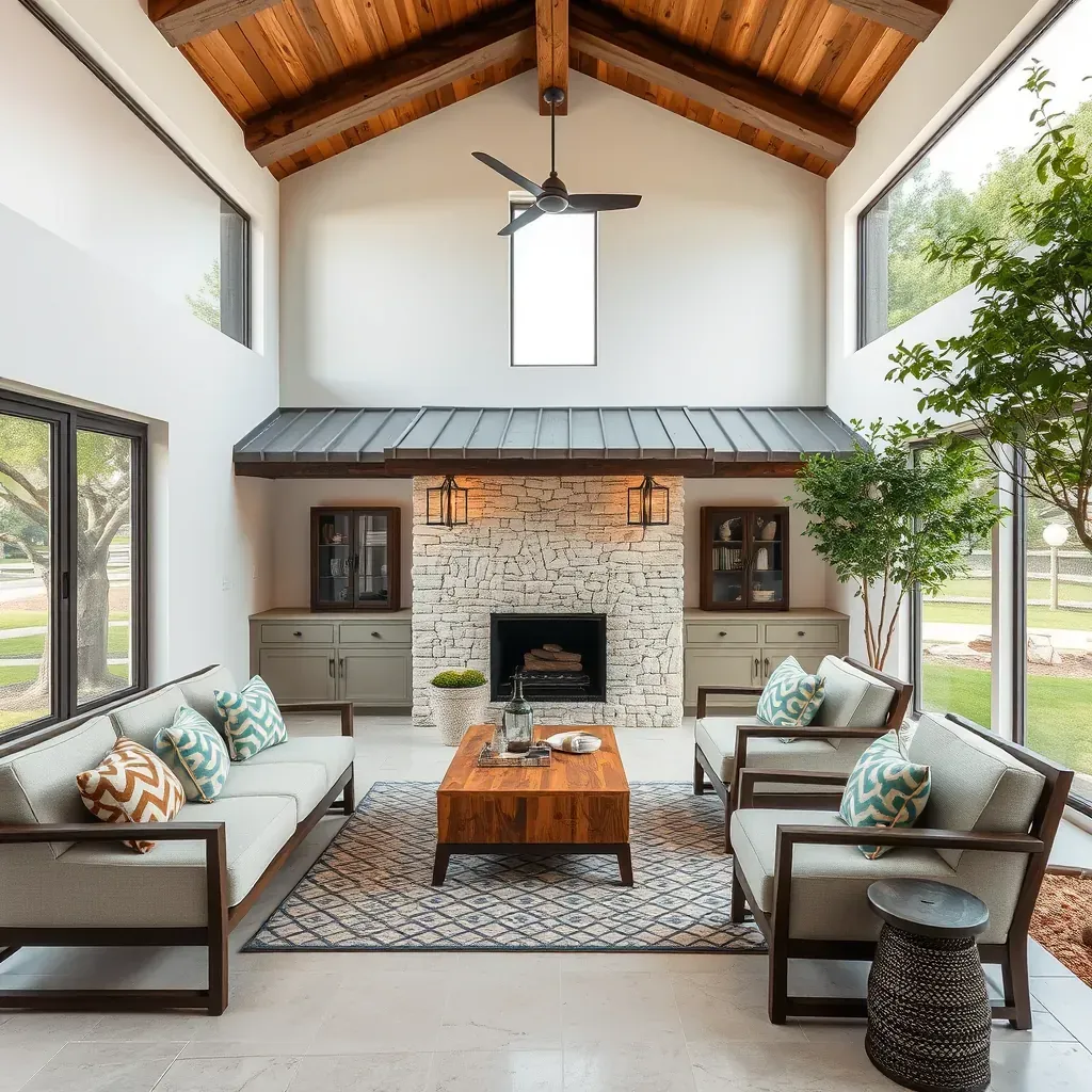 Home Remodeling in Wimberley, TX with a modern kitchen and stylish living space, showcasing quality craftsmanship.