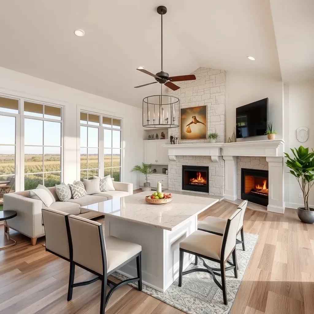 Detailed home remodeling scene in Lago Vista, TX, showcasing renovation materials, tools, and a modern design plan.