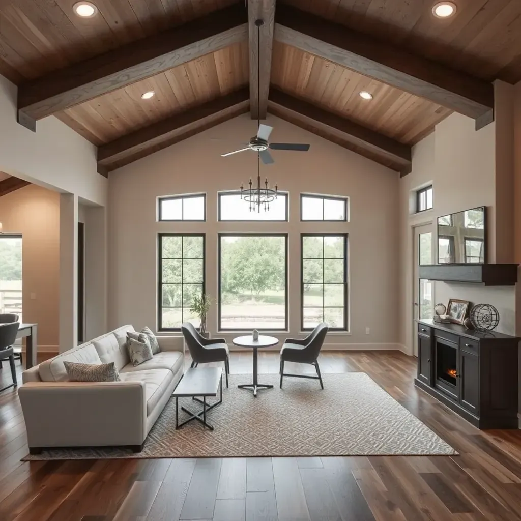 Home remodeling in Leander, TX showing a modern home with new facade, landscaping, and construction materials for renovation.