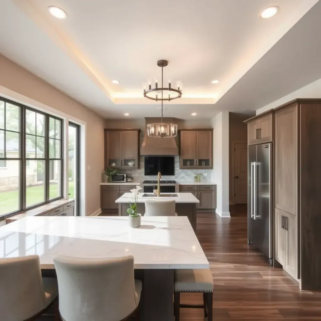 Modern renovated home in Temple, TX with fresh brick and siding, landscaped yard, and remodeling tools during daytime.