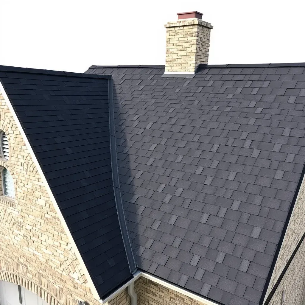 Roof installation in progress on a residential home in Round Rock, TX, with workers and roofing materials visible.
