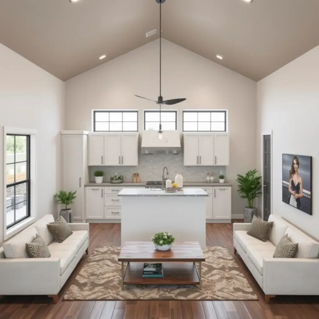 Modern renovated Killeen home exterior with fresh siding, landscaped yard, new pathway, and stylish porch under bright Texas sun.
