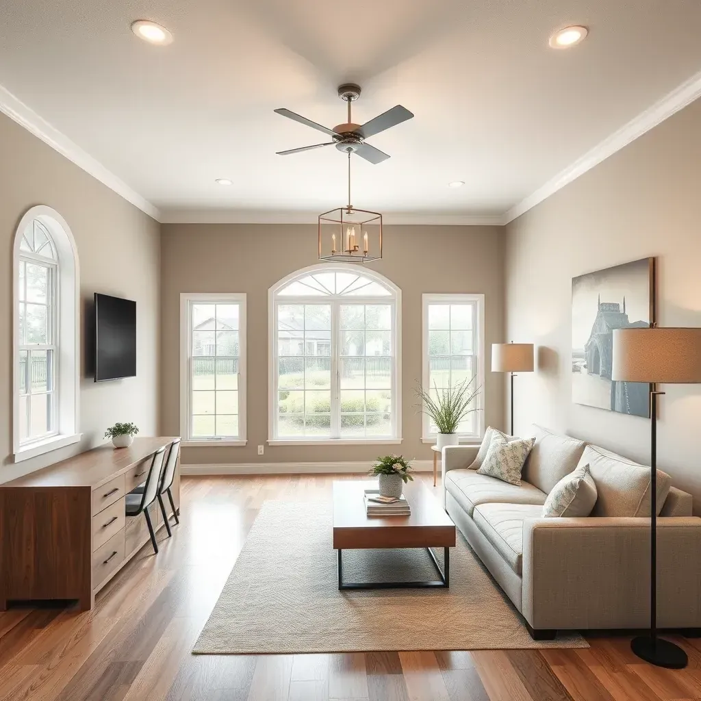 Renovated Seguin, TX home features fresh paint, landscaped yard, new porch, ongoing roofing, and remodeling tools visible.