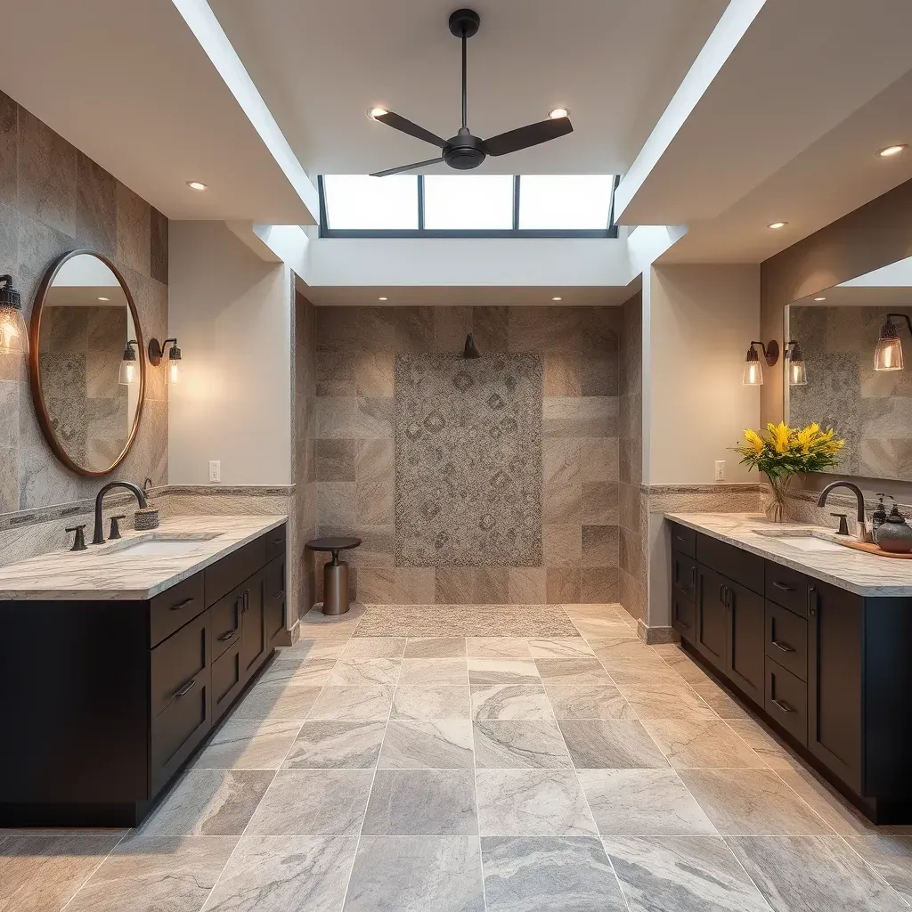 Modern kitchen with expertly installed ceramic tiles in Round Rock, TX, showcasing craftsmanship and stylish design.