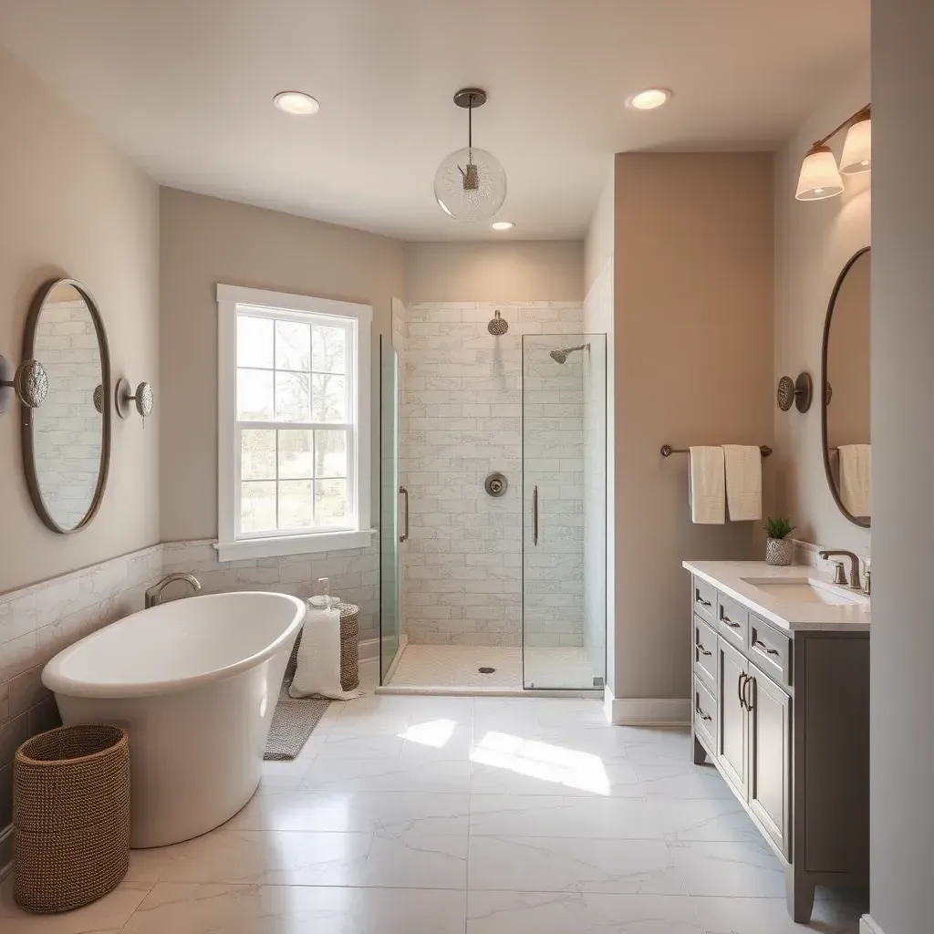 Detailed bathroom remodeling scene in Lockhart, TX, showcasing modern fixtures, elegant tiles, and stylish decor.