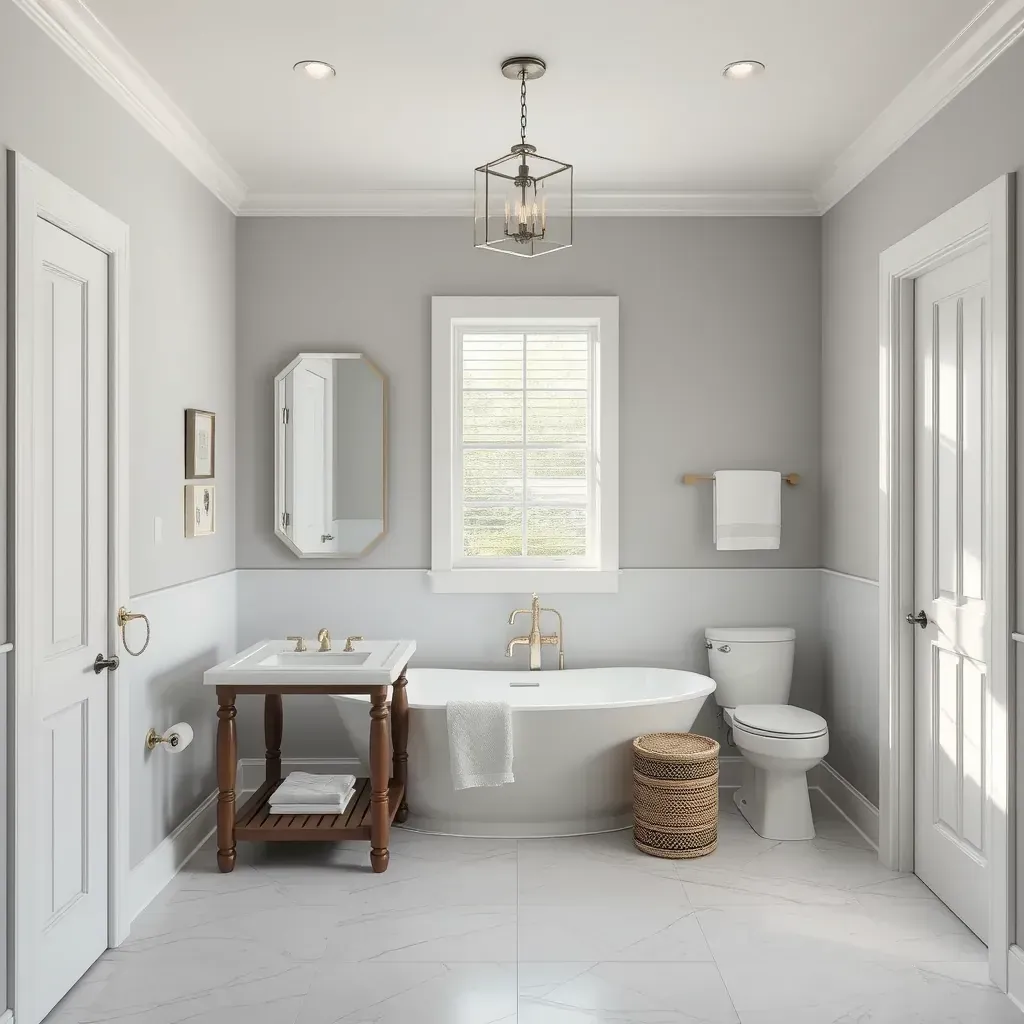 Realistic bathroom remodeling in Leander, TX featuring modern fixtures, stylish tiles, and bright, welcoming design.