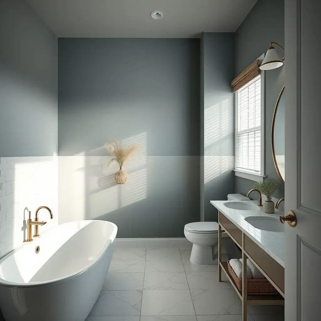 Beautiful Manor, TX bathroom renovation with a walk-in shower, freestanding tub, double vanity, modern tiles, and sleek fixtures.