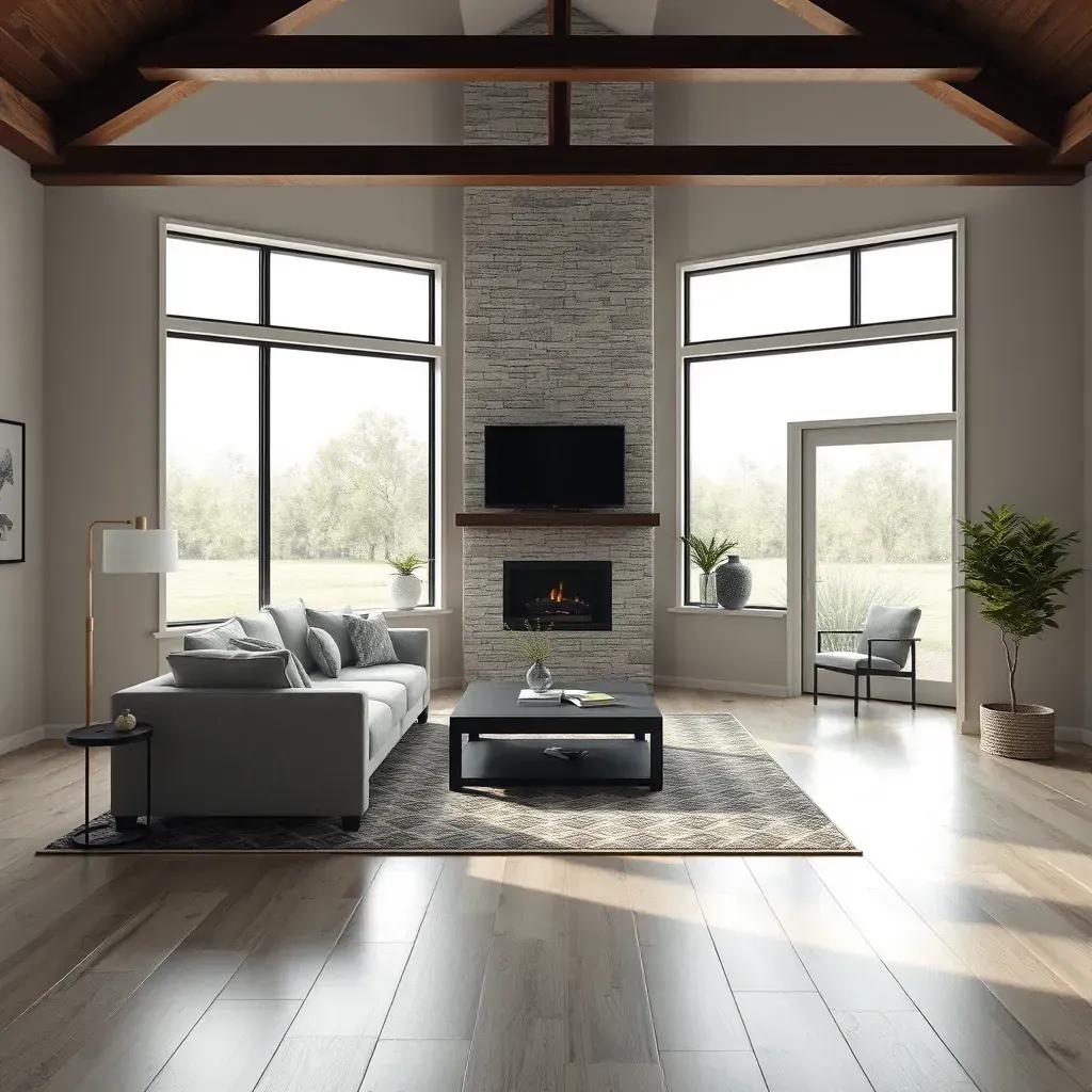 Detailed depiction of home remodeling in Elgin, TX featuring a rustic house, construction materials, scaffolding, and Texas countryside.