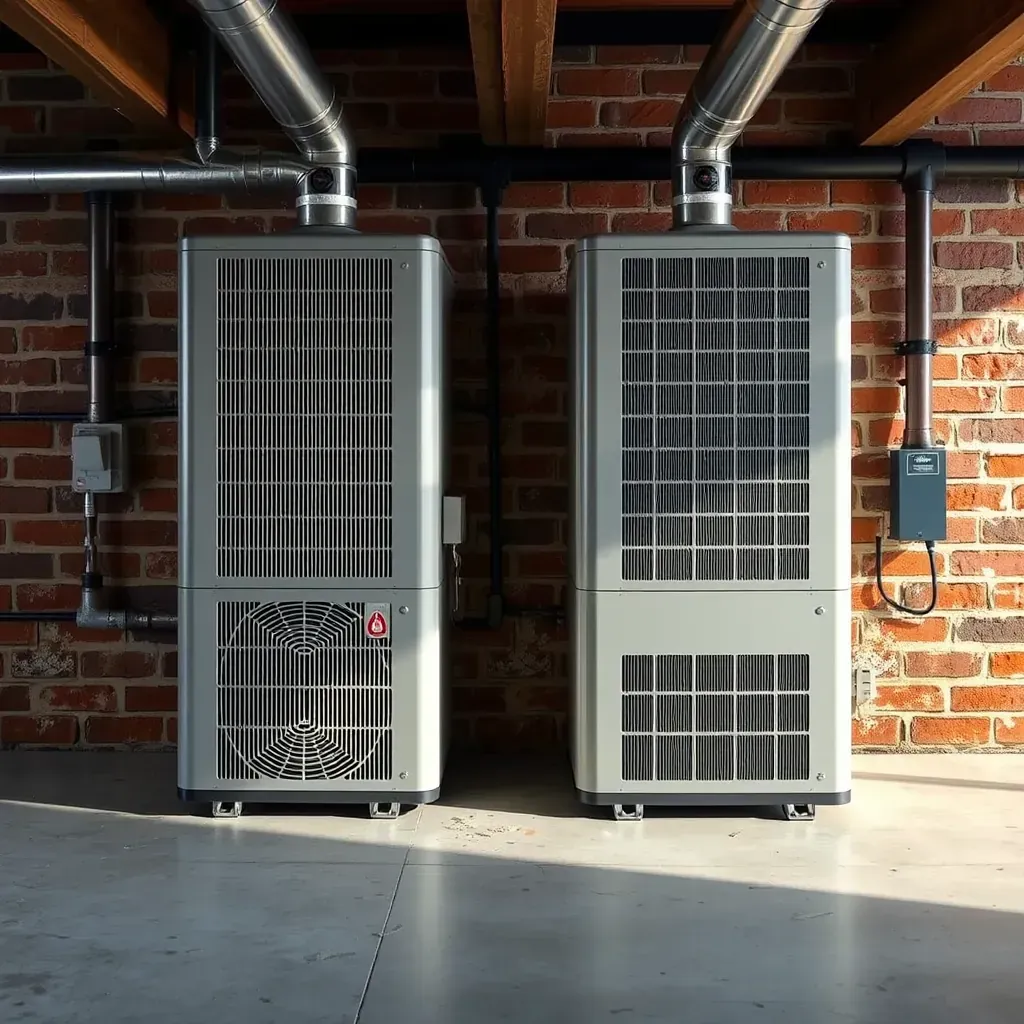 HVAC installation on a rooftop in Round Rock, TX with ductwork, insulated pipes, and a modern HVAC unit under Texas sunlight.