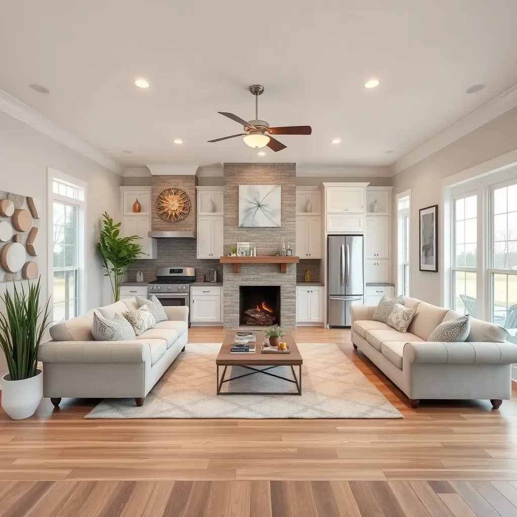Remodeled suburban home in Oak Hill, TX featuring modern design, native landscaping, new porch, and construction tools.