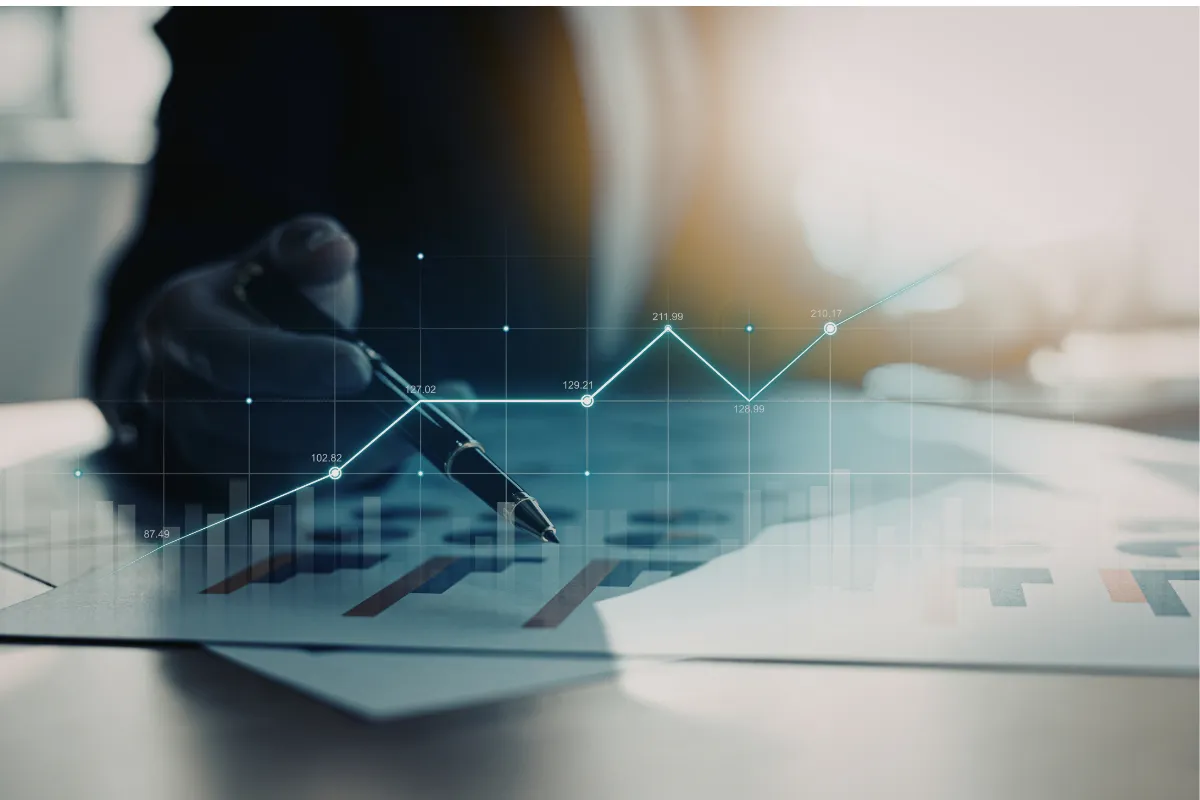 Desk with graphic overlay