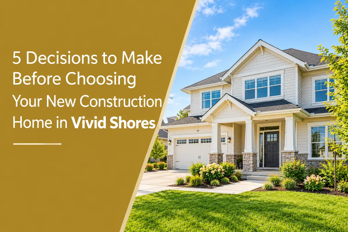 New construction home in Vivid Shores with modern design and landscaped surroundings