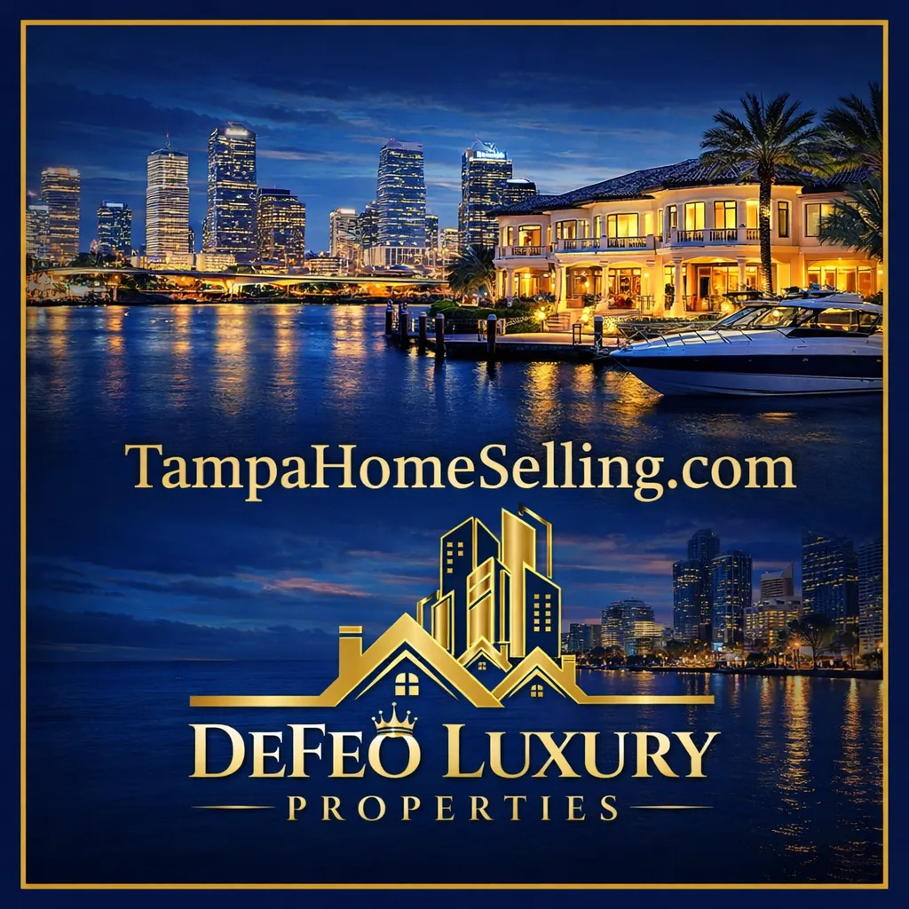Luxury waterfront home in Tampa Florida with skyline view and high end real estate