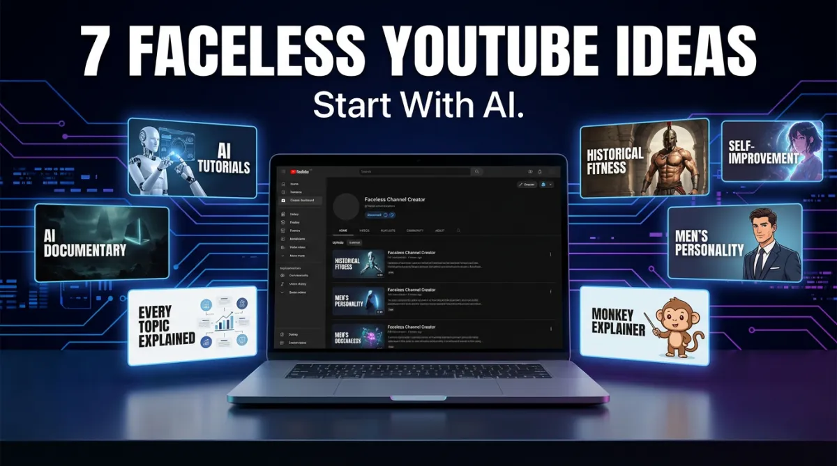 7 Faceless YouTube Channel Ideas You Can Start With AI in 2026